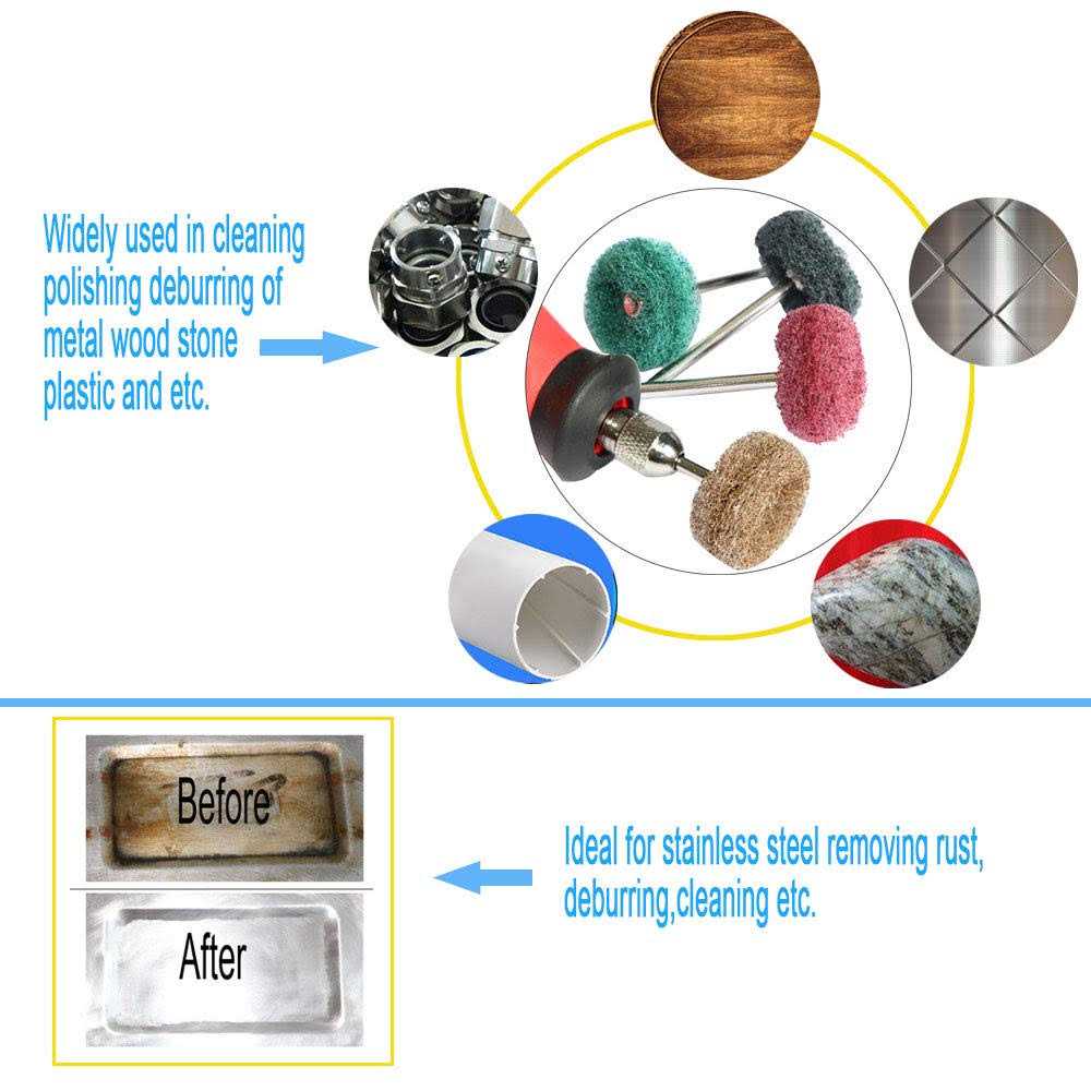 FPPO Abrasive Buffing Polishing Wheel Set for Rotary Tool,Mini scouring pad Brush Polishing kit - Image 3