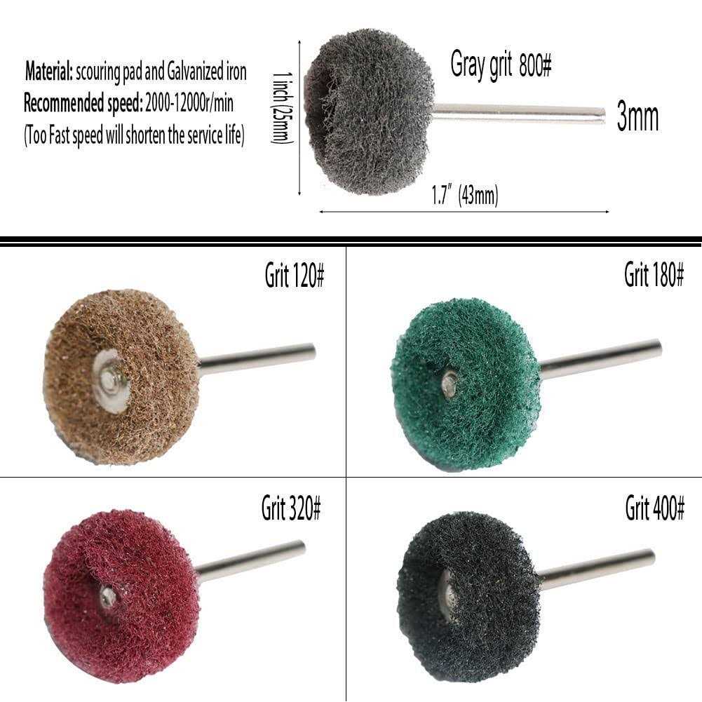 FPPO Abrasive Buffing Polishing Wheel Set for Rotary Tool,Mini scouring pad Brush Polishing kit - Image 4