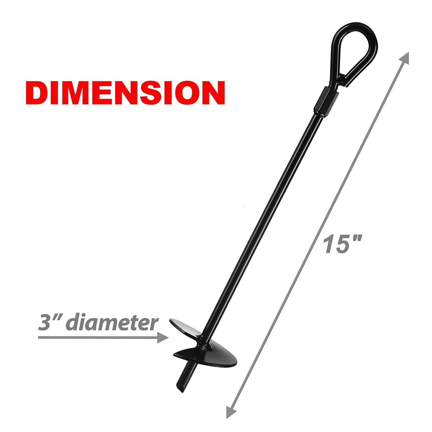 VASGOR 20” Ground Anchors Easy to Use with Drill 3 Helix Diameter - Image 3