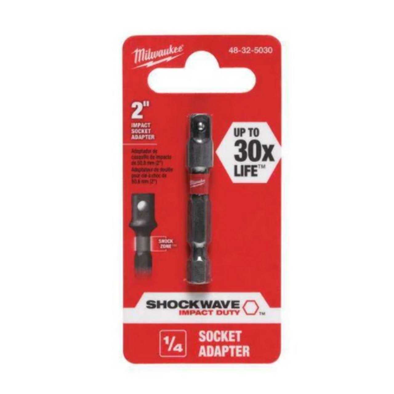 Milwaukee Shockwave 1/4 Hex Shank To 1/4 Socket Adapter 48-32-5030 - Image 3