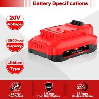 Battool 2pack 3500mah lithium replacement battery for craftsman v20 battery compatible with craftsman 20v battery cmcb201 cmcb202 cmc - Image 3