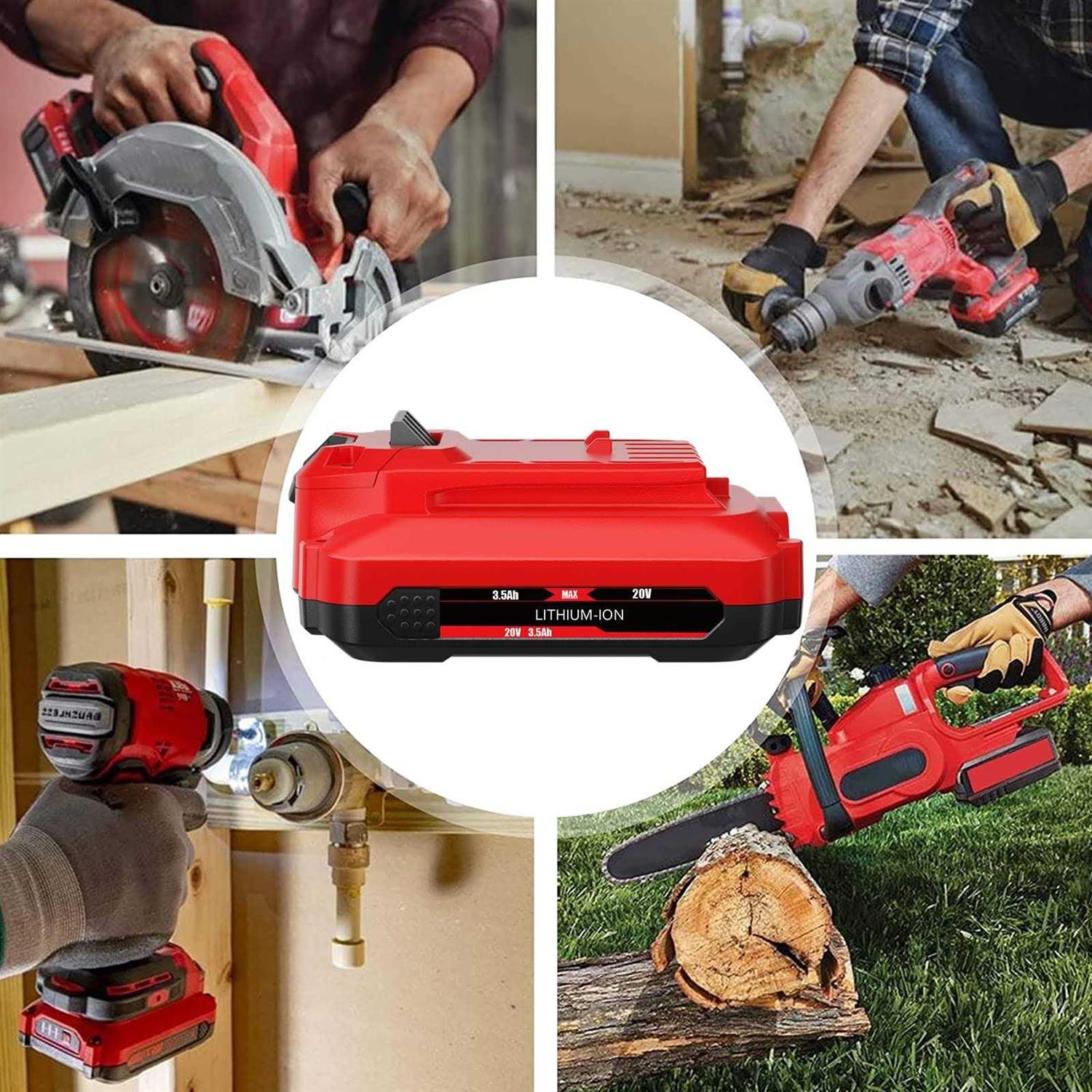 Battool 2pack 3500mah lithium replacement battery for craftsman v20 battery compatible with craftsman 20v battery cmcb201 cmcb202 cmc - Image 5