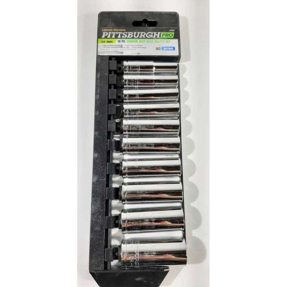 Pittsburgh Pro 3/8 in. Drive Metric High Visibility Deep Socket - Image 3