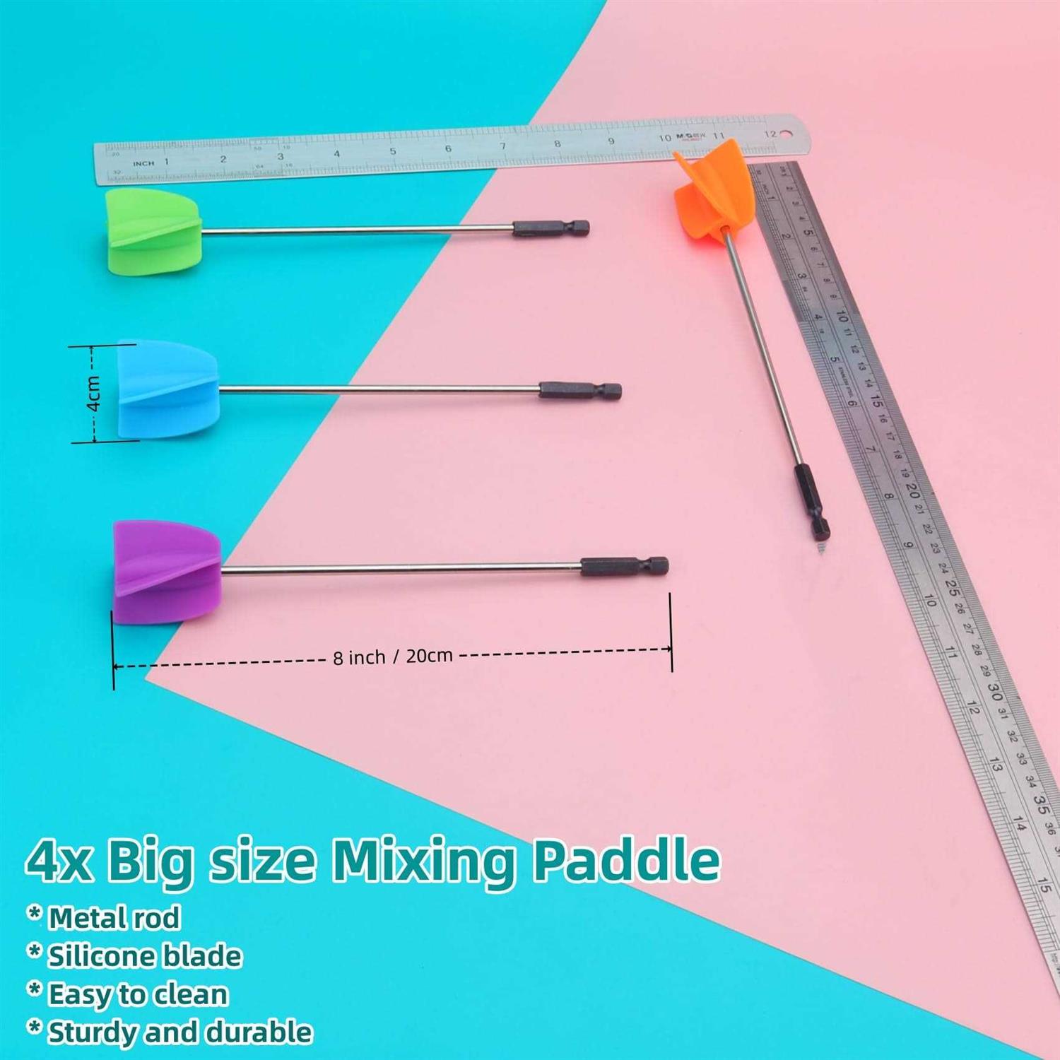 Silicone Resin Mixer Epoxy Mixer Paddles,Reusable Reusable Paint and Resin Mixer Paddle to Mix,Mixer for Drill Paint Mixer/Paint Stirrer for Mixing - Image 2