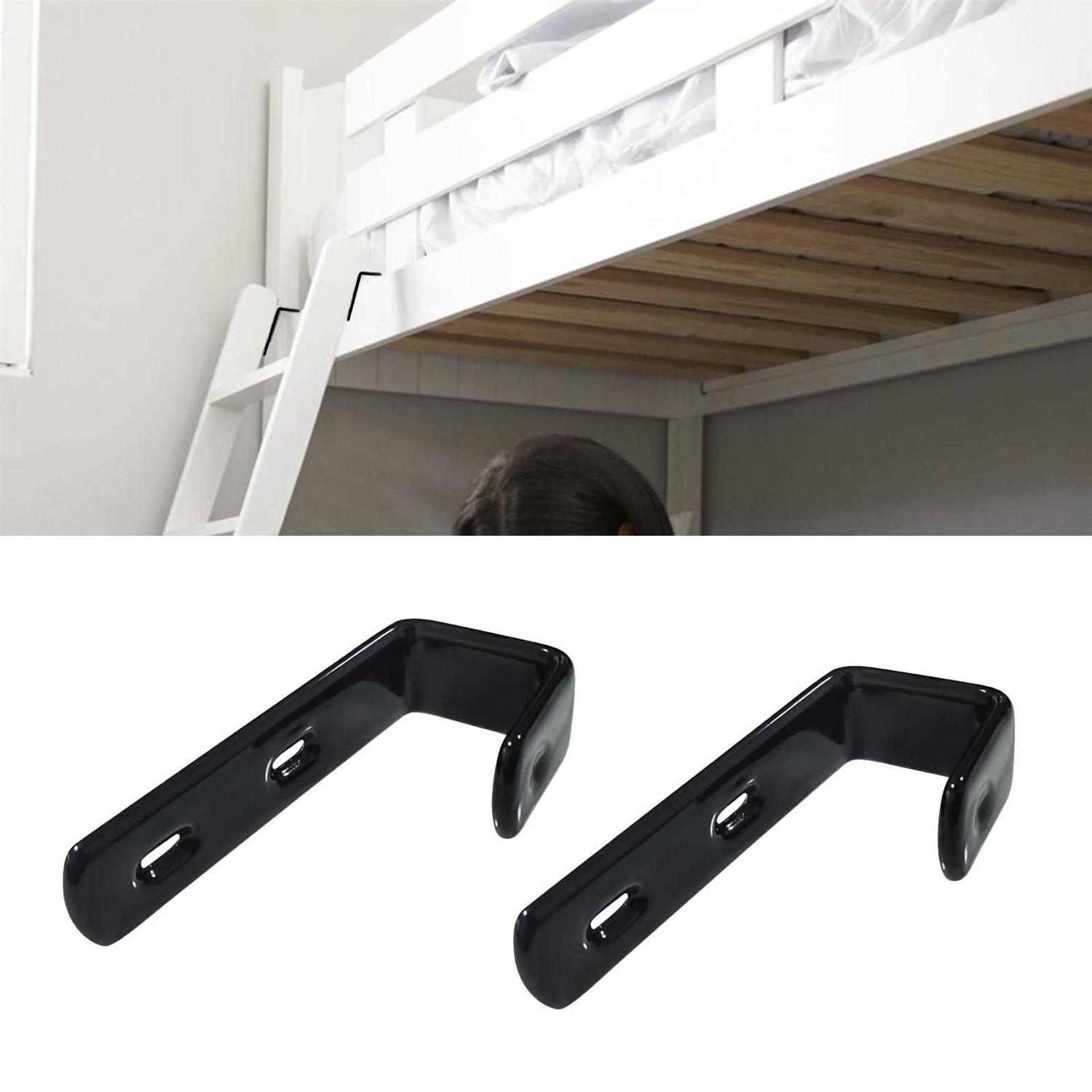 Mewuthede 4pcs Iron Bunk Bed Ladder Hooks Brackets PVC Coated Stainless Steel Angled Ladder Hooks Heavy Duty Hardware Utility Hook Garage Storage - Image 5