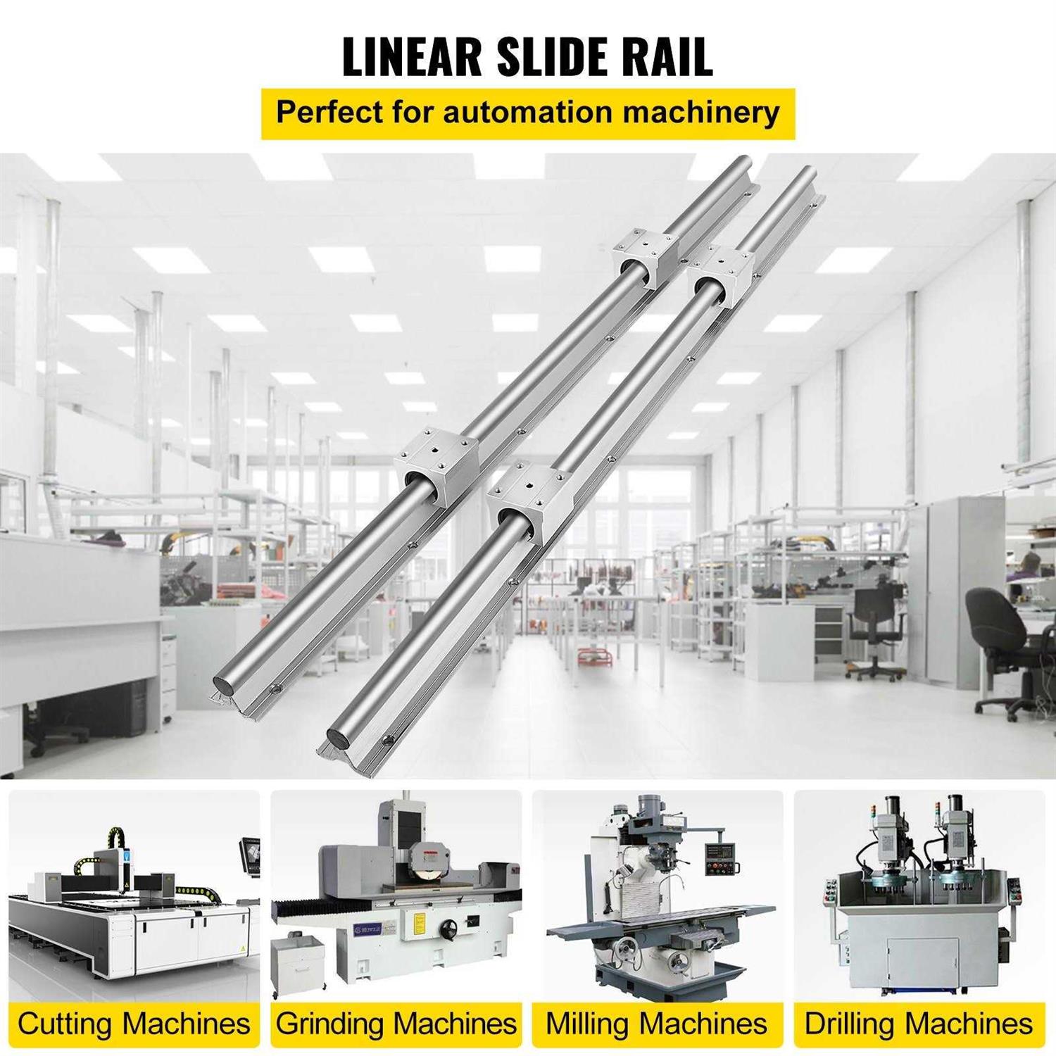 VEVOR 2x Linear Rail Set Sbr25-1200mm 4X Bearing Block Routers 25mm Linear Slide Guide - Image 3