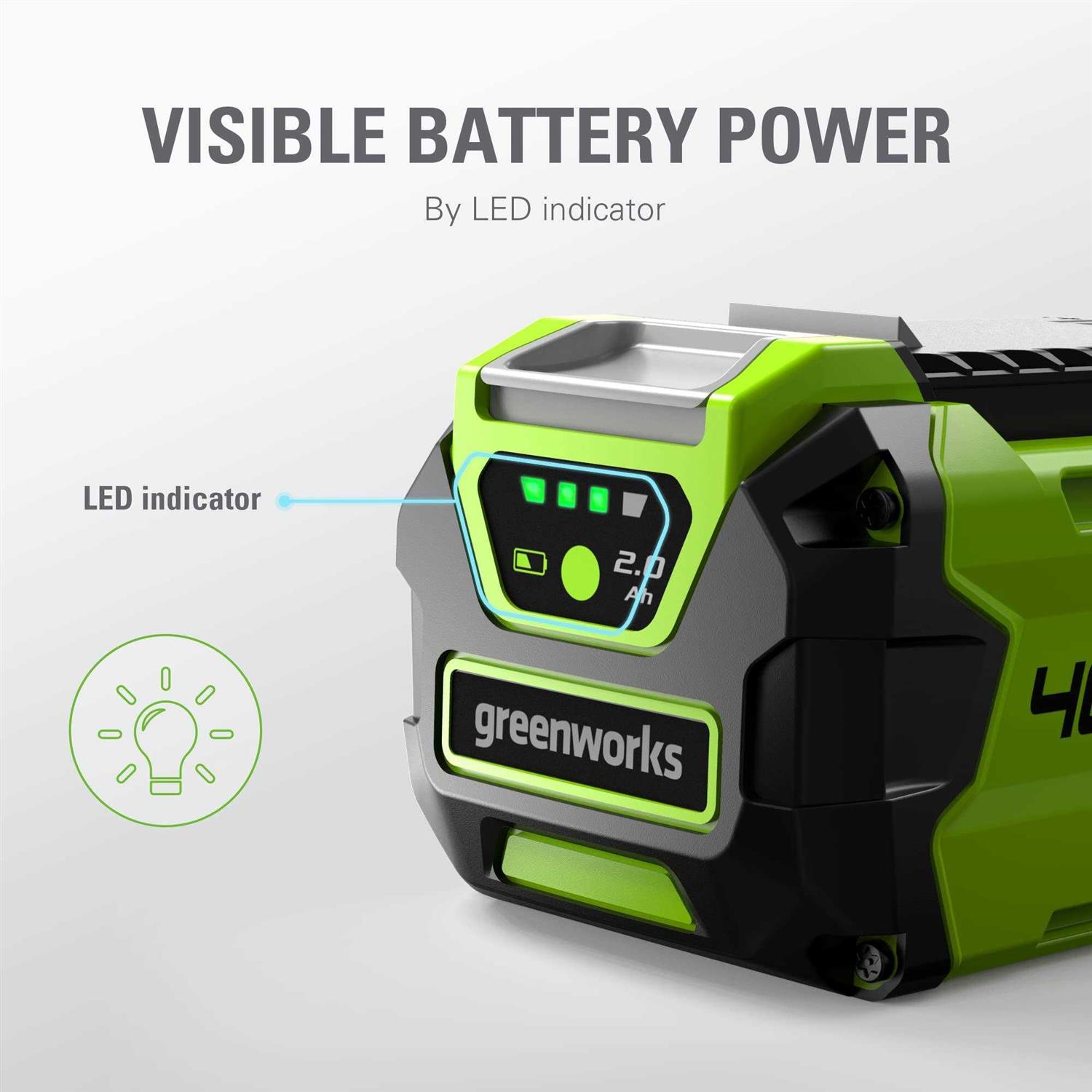 Greenworks 40V 2.0Ah Lithium-Ion Battery - Image 4