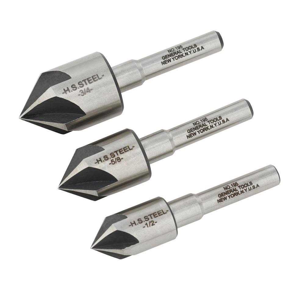 General Tools 195ST 3 Piece Countersink Bit Set - Image 3