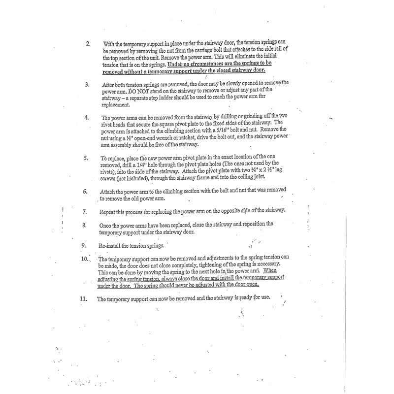 Louisville Ladder Attic Ladder Kit Power Arm Assy Left Hand - Image 5