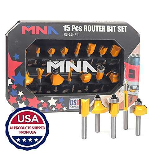 Mna Router Bits Set 15 Pieces 1/4 Inch - Image 5