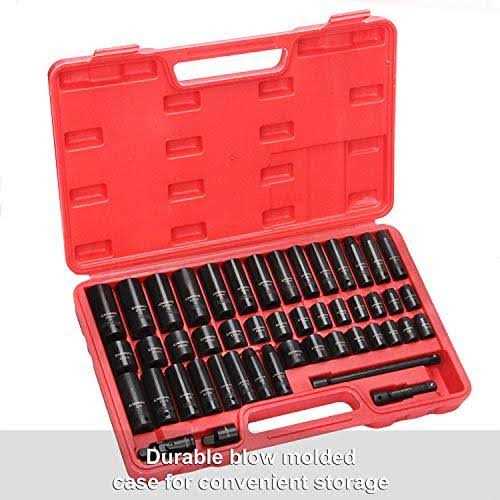 CASOMAN 3/8 Drive Impact Socket Set, 48 Piece Standard SAE and Metric Sizes - Image 3