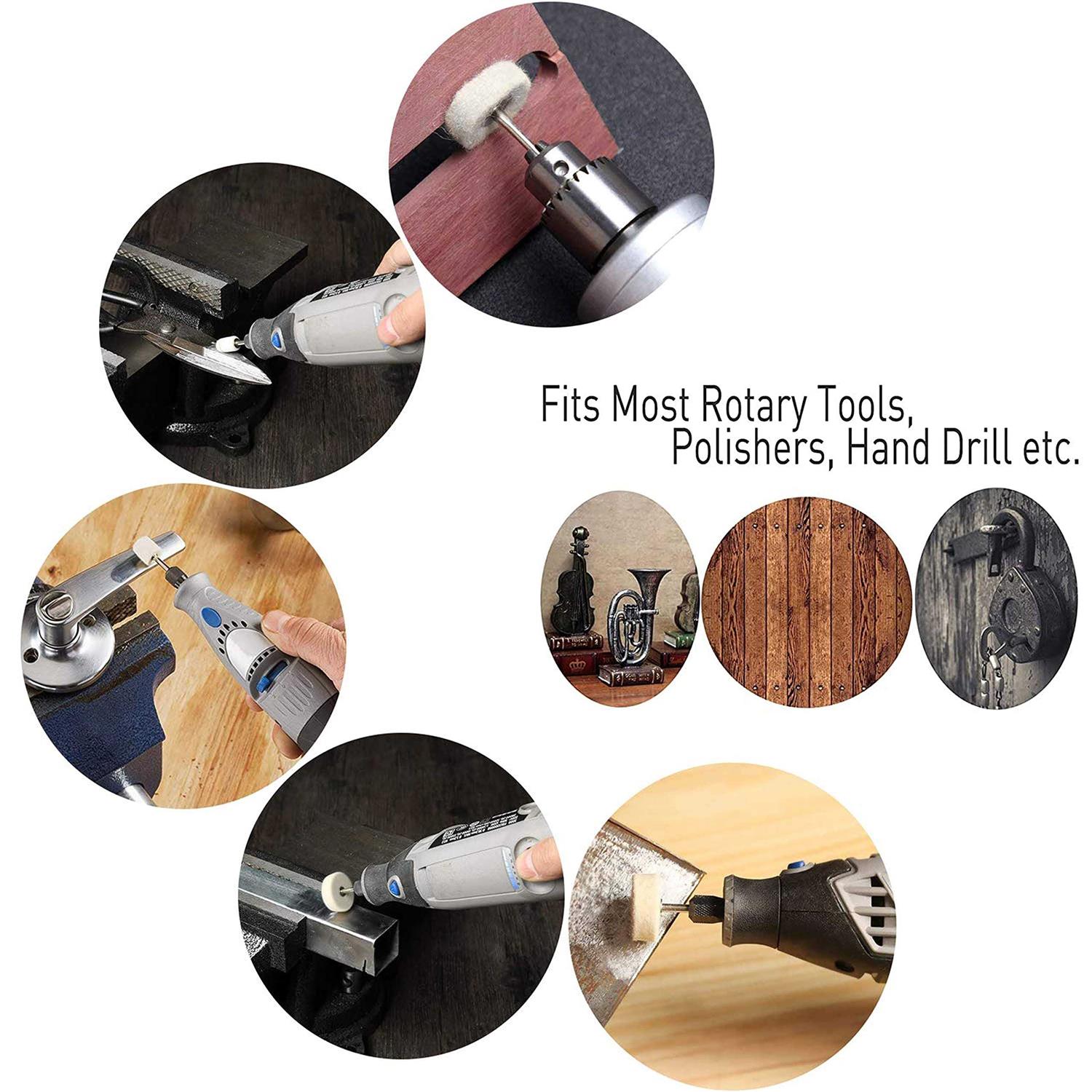 BAILUK Felt Polishing Buffing Wheel 145Pcs Wool Felt Polishing Pad Wheel Professional Accessories - Image 4