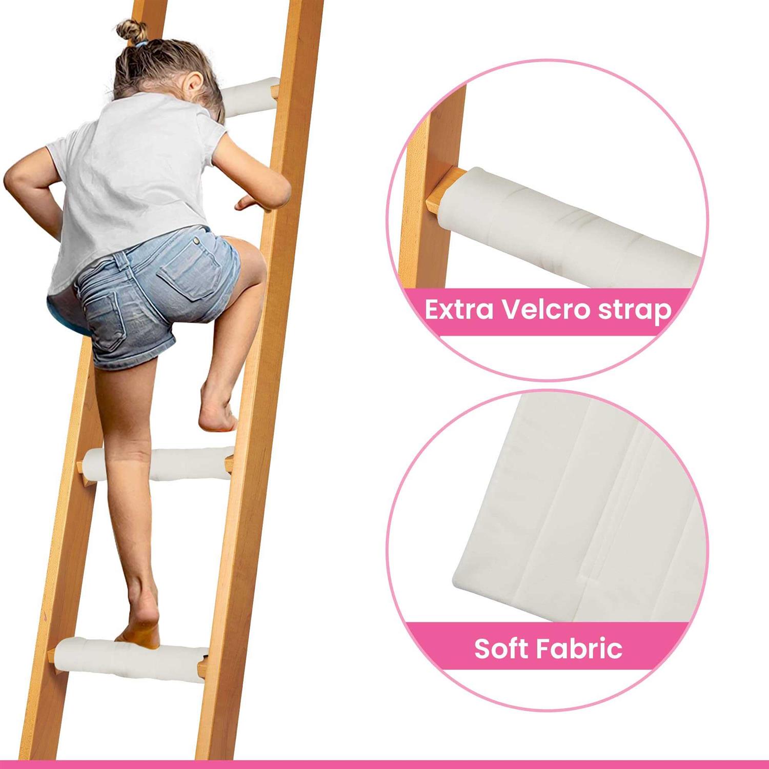 Hudson Comfort Bunk Bed Ladder Pads Soft Brushed Fabric for Foot Comfort with Anti Slip Dots on Bottom - Image 3
