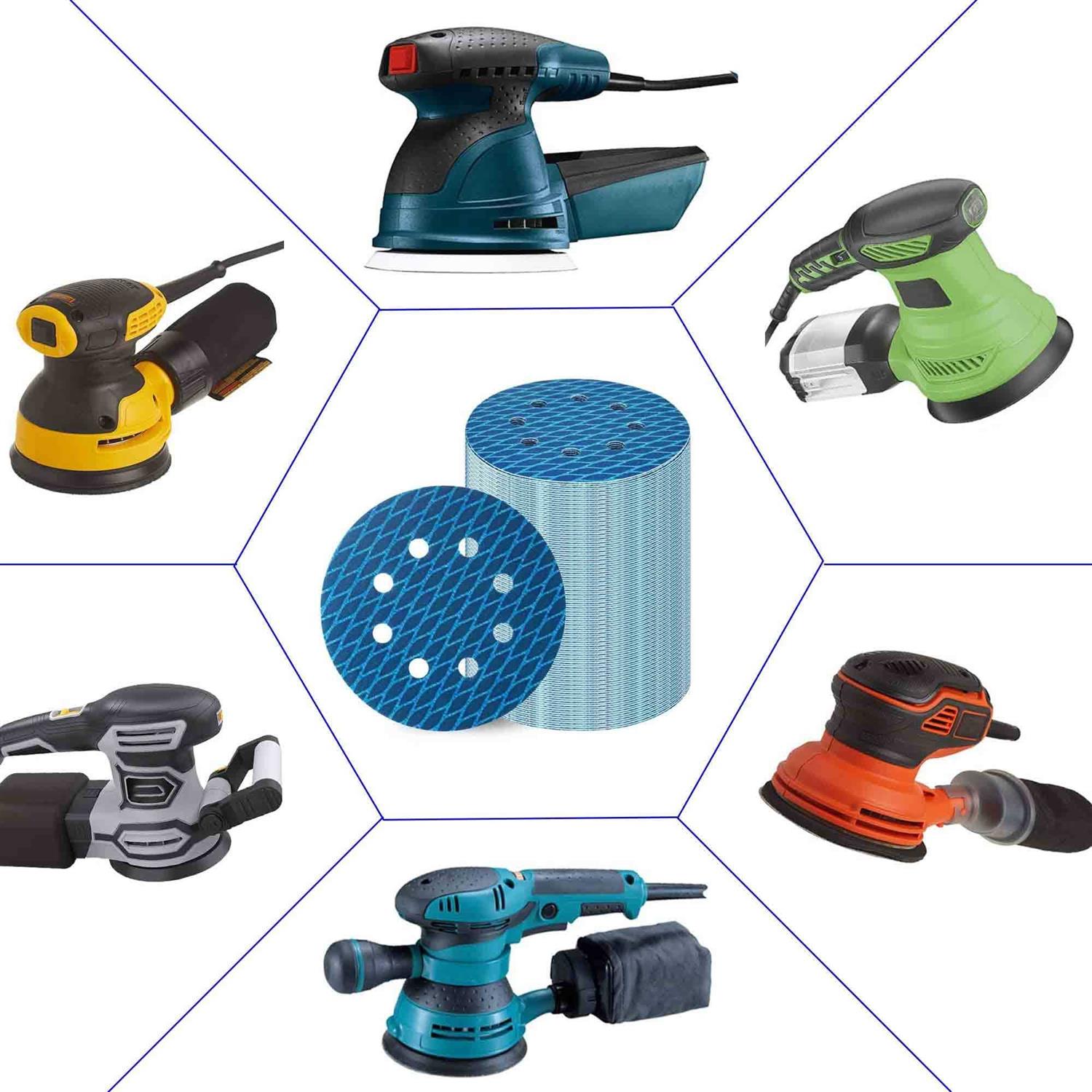 Orbital Sander Sandpaper 5 Inch 8 Hole Sanding Disc Hook and Loop Pads Sand Paper Grit for Wood Metal 70 PCS - Image 4