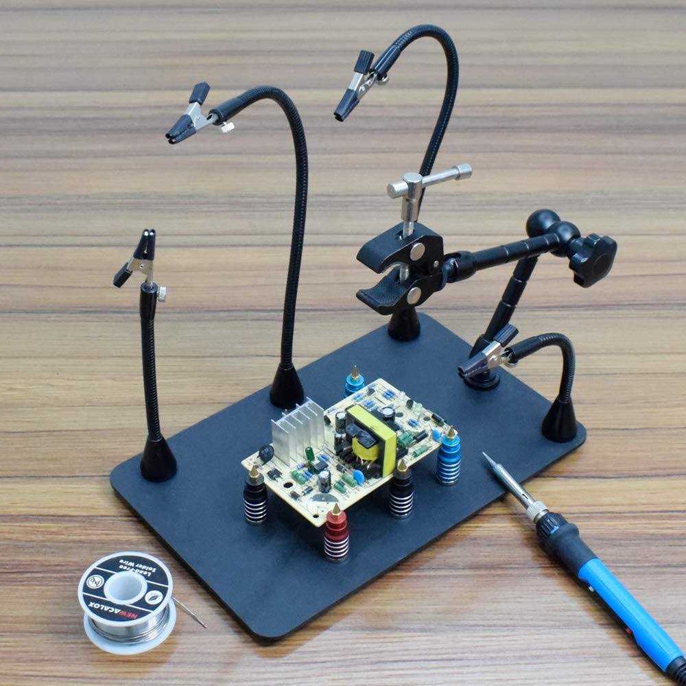 NOEVSBIG Magnetic Helping Hands Third Hand Soldering Work Station EXtra Large & Heavy Duty Base Plate - Image 4