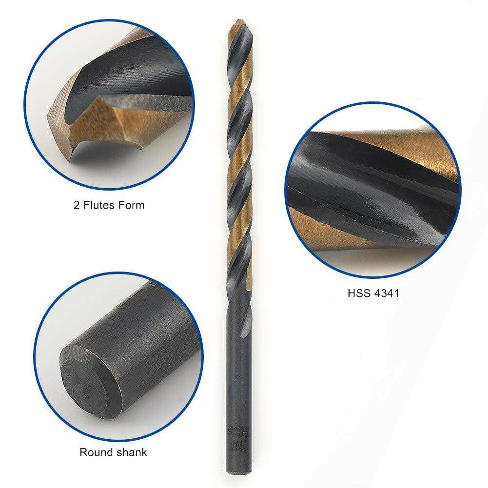 COMOWARE Number Size Drill Bit Set 60pcs Jobber Length Drill Bits, Wire Gauge 1 to 60, Black and Gold Finish - Image 4