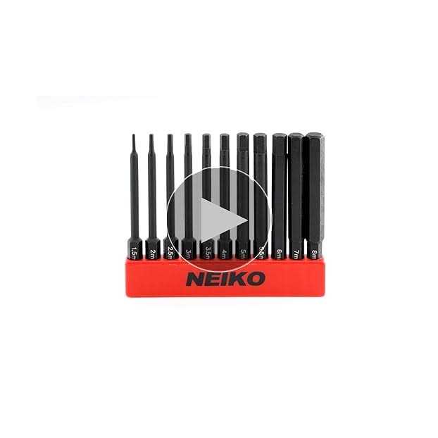 NEIKO 01148A Hex Allen Power Bit Set 11-Piece Metric Sizes 1.5mm to 8mm - Image 5