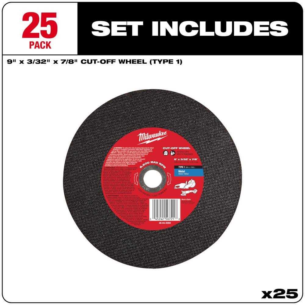 Milwaukee 49-94-9000 Metal Cut Off Wheel 9 X 3/32 X 7/8 - Image 5