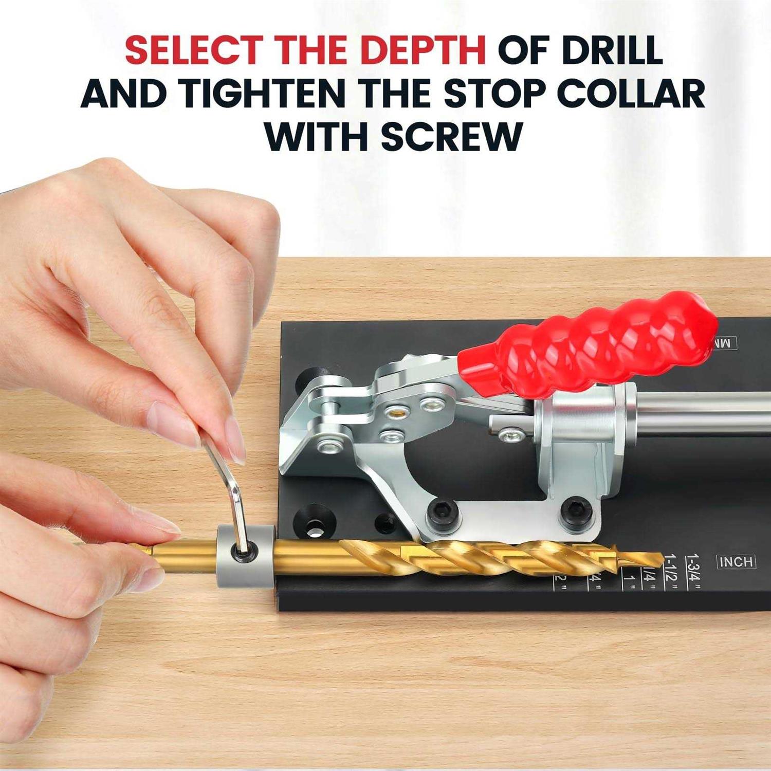 ENJOYWOOD Pocket Hole Jig Kit XK4 Upgrade Aluminum Alloy Pocket Hole Jig for DIY Carpentry Projects - Image 3