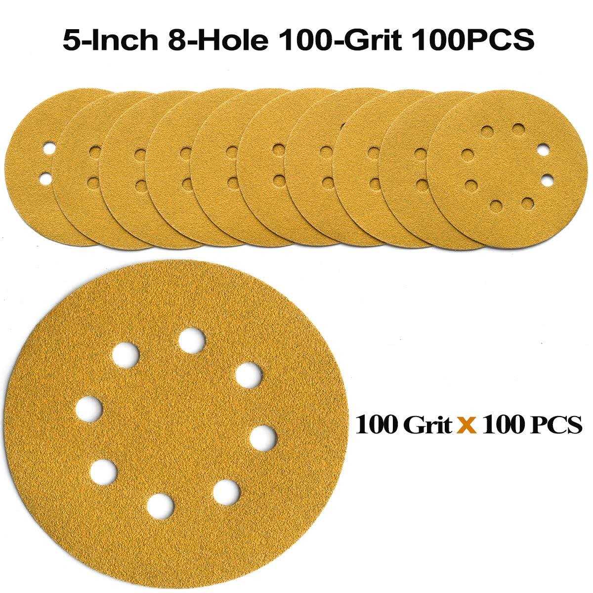 Aiyard 5-Inch 8-Hole Hook and Loop Sanding Discs Random Orbit Sandpaper - Image 5
