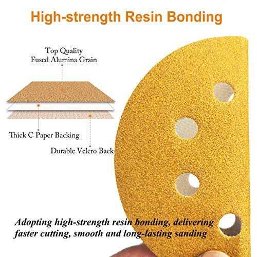 Aiyard 5-Inch 8-Hole Hook and Loop Sanding Discs Random Orbit Sandpaper - Image 3