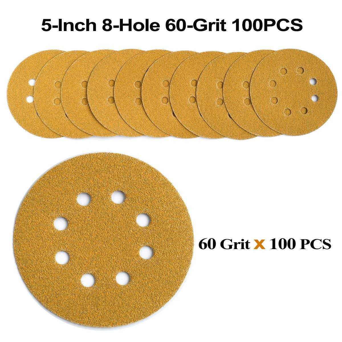 Aiyard 5-Inch 8-Hole Hook and Loop Sanding Discs Random Orbit Sandpaper - Image 5