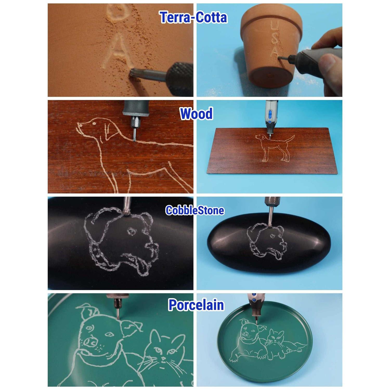 Sworker Carbide Burr Set Compatible with Dremel 1/8 Shank 20pcs Die Grinder Rotary Tool Rasp Bits Accessories Attachments Metal Wood Stone Plastic - Image 5