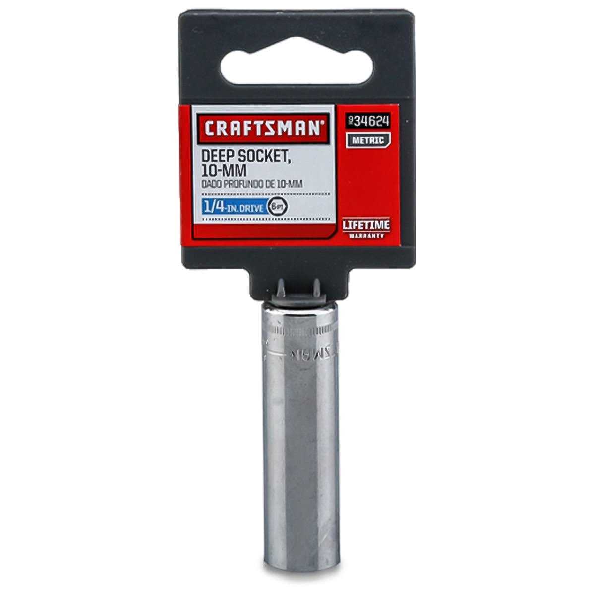 Craftsman Metric 1/4-in Drive 6-Point 10Mm Deep Socket - Image 3