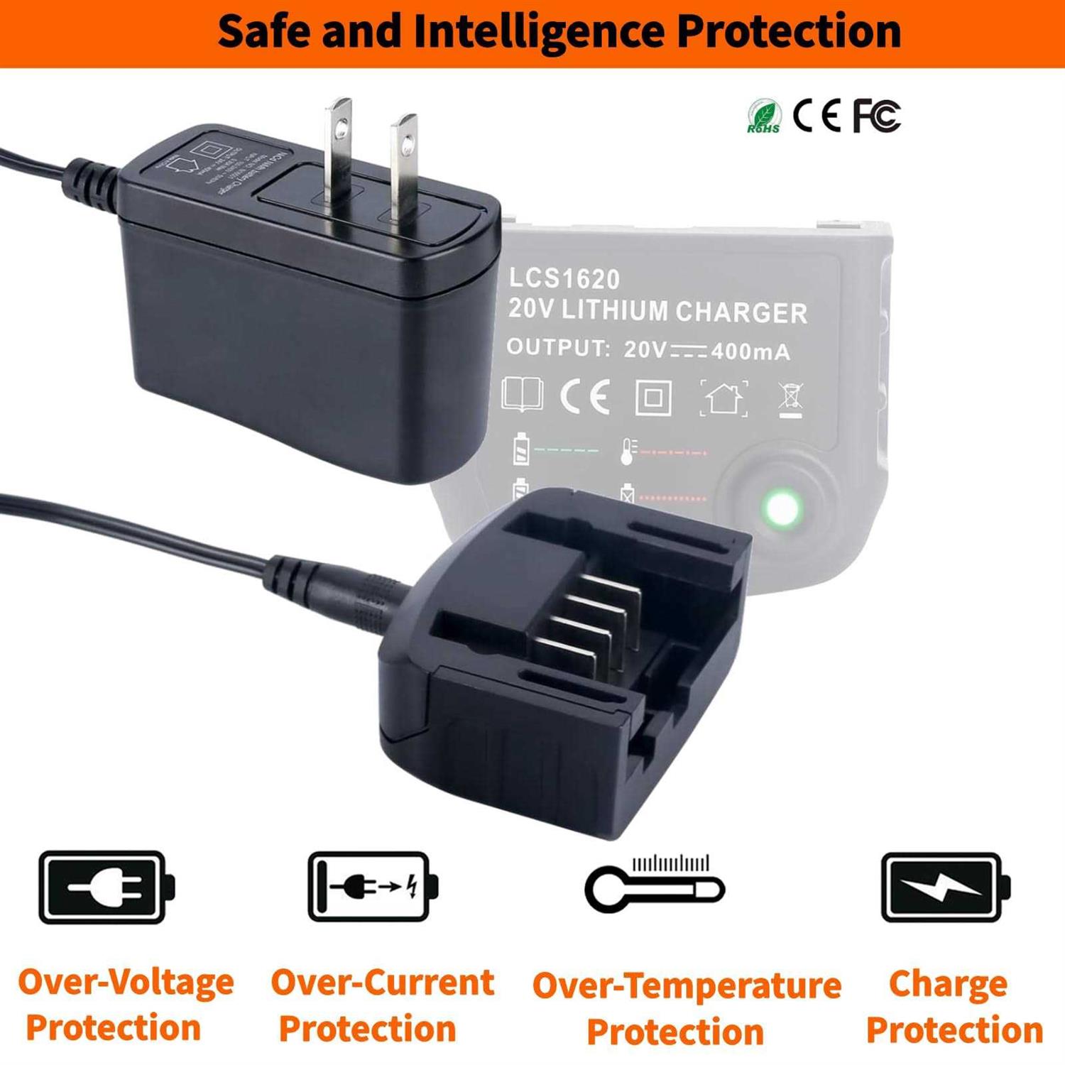EPOWON LCS1620 Charger Compatible with Black and Decker 20V Lithium Battery Charger LBXR20 LBXR20-OPE LB20 LBX20 LBX4020 LB2X4020 LBXR2020-OPE - Image 5