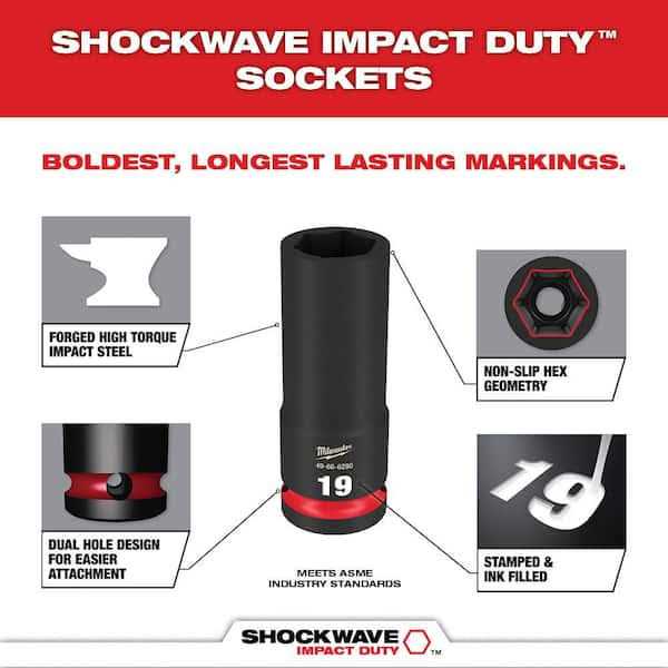 Milwaukee Shockwave Impact Duty 1 Drive Standard 6 Point Socket 49-66 - Image 2