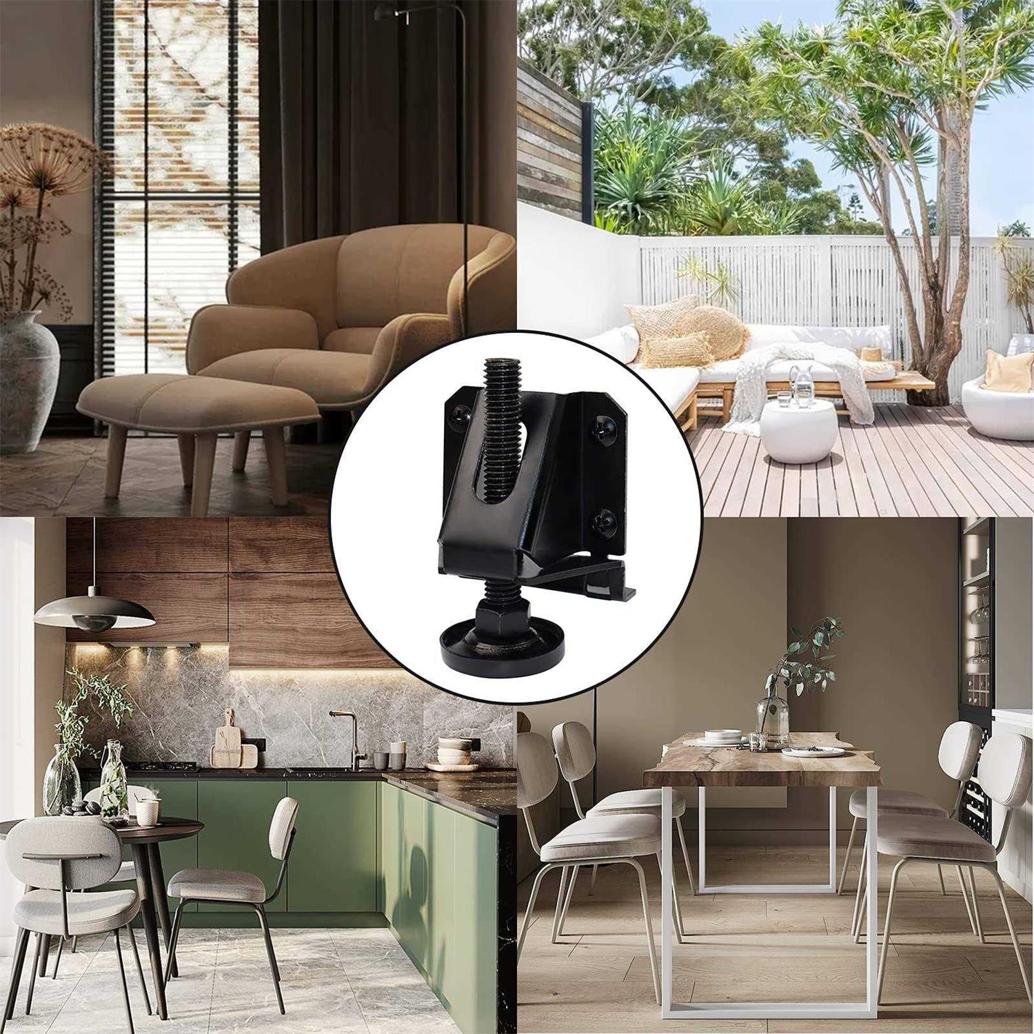LOSCHEN Heavy Duty Adjustable Leveling Feet for Furniture,Hexagon Nuts Lock Furniture Legs Levelers,for Table - Image 3
