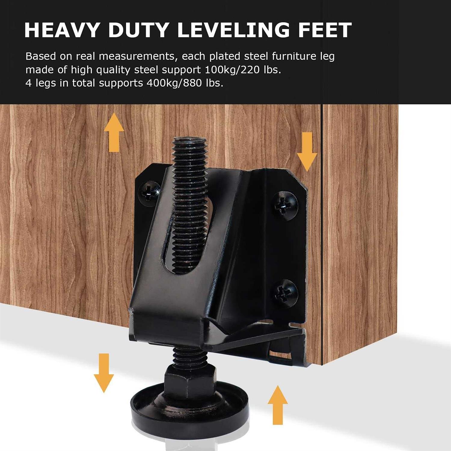 LOSCHEN Heavy Duty Adjustable Leveling Feet for Furniture,Hexagon Nuts Lock Furniture Legs Levelers,for Table - Image 5