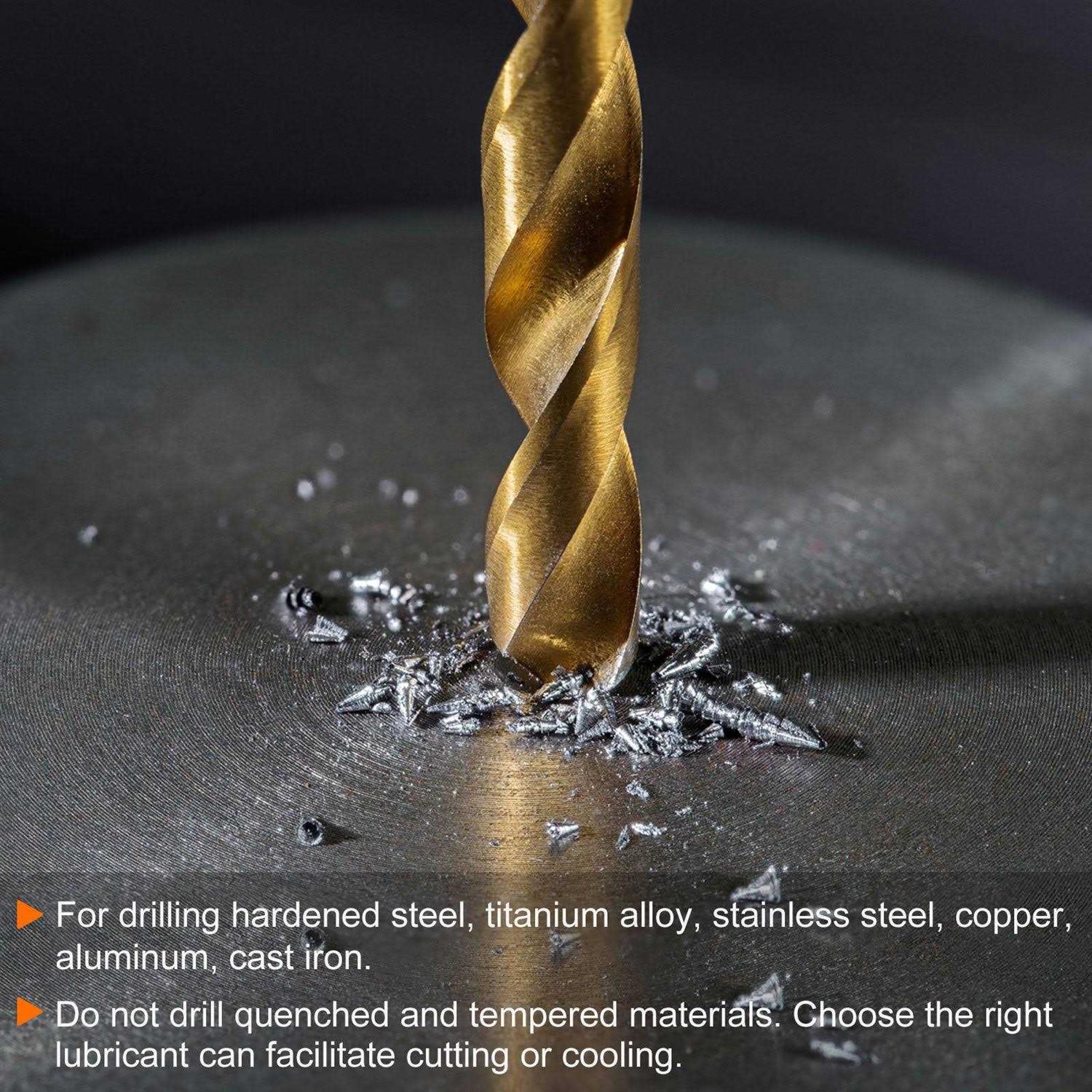 Harfington Titanium Coated M42 High Speed Steel 8% Cobalt Twist Drill Bit - Image 3