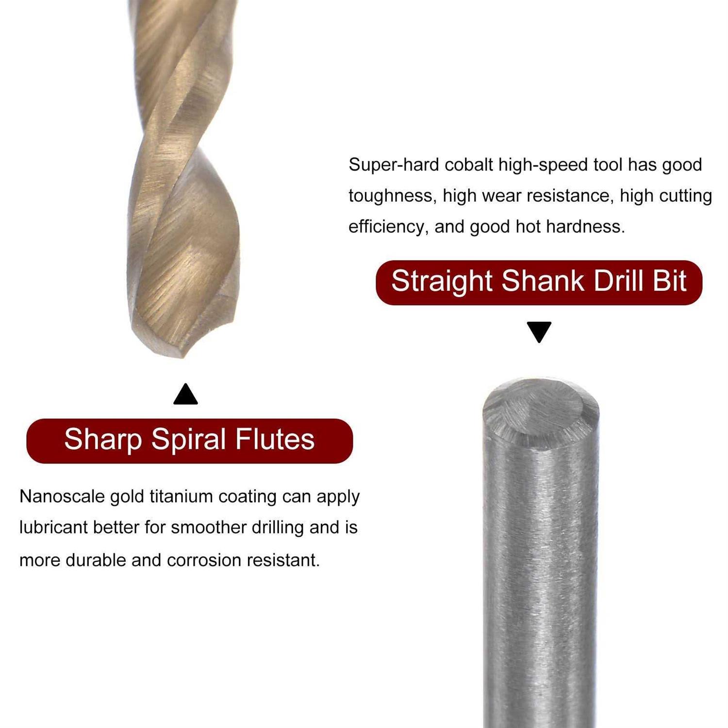 Harfington Titanium Coated M42 High Speed Steel 8% Cobalt Twist Drill Bit - Image 5
