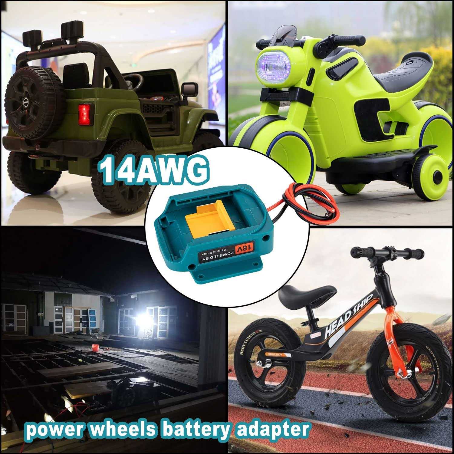 Power Wheels Battery Adapter for Makita 18V LXT Battery with 14 AWG Wire Connector for BL1850B - Image 4