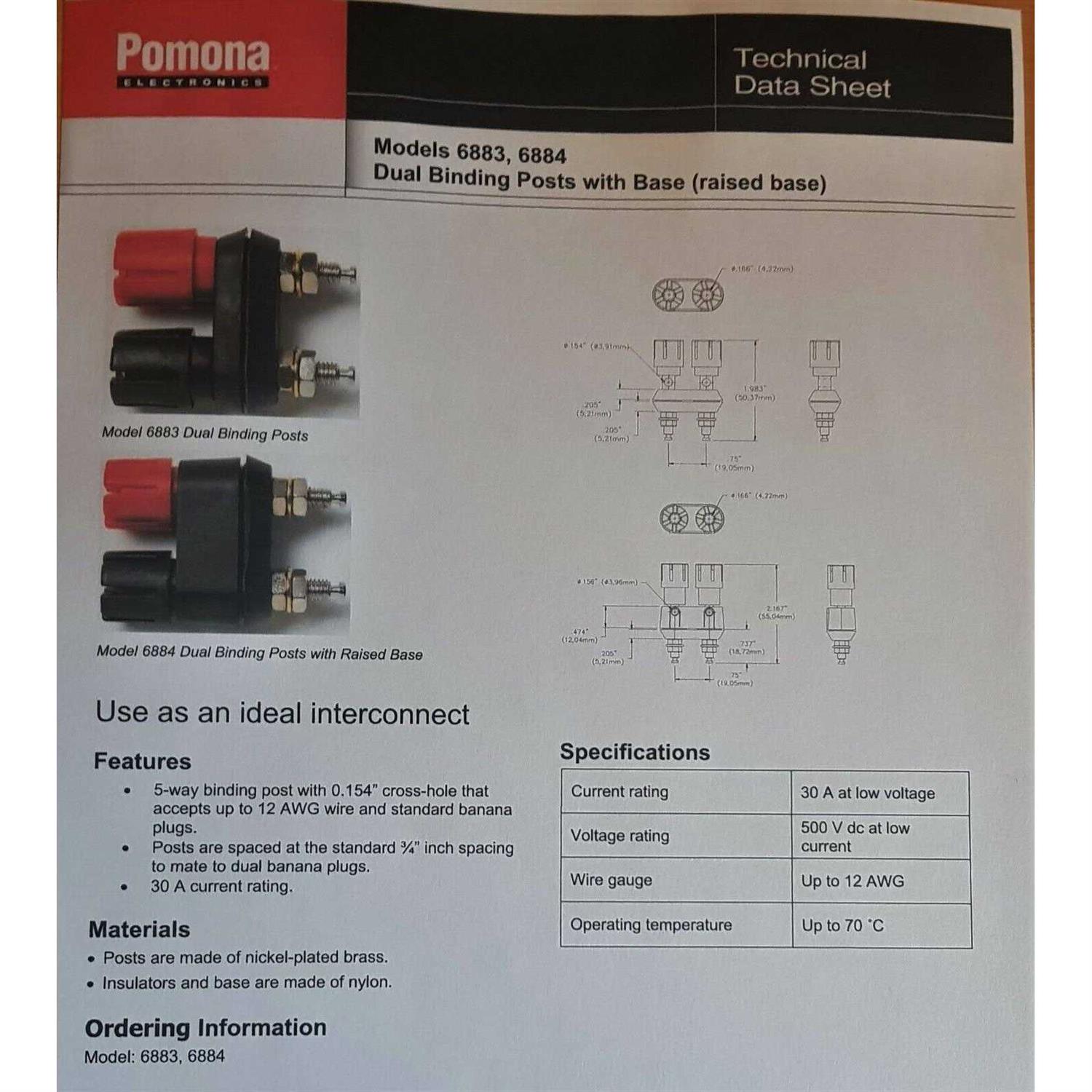 Pomona Electronics 6883 Dual Binding Post - Image 3