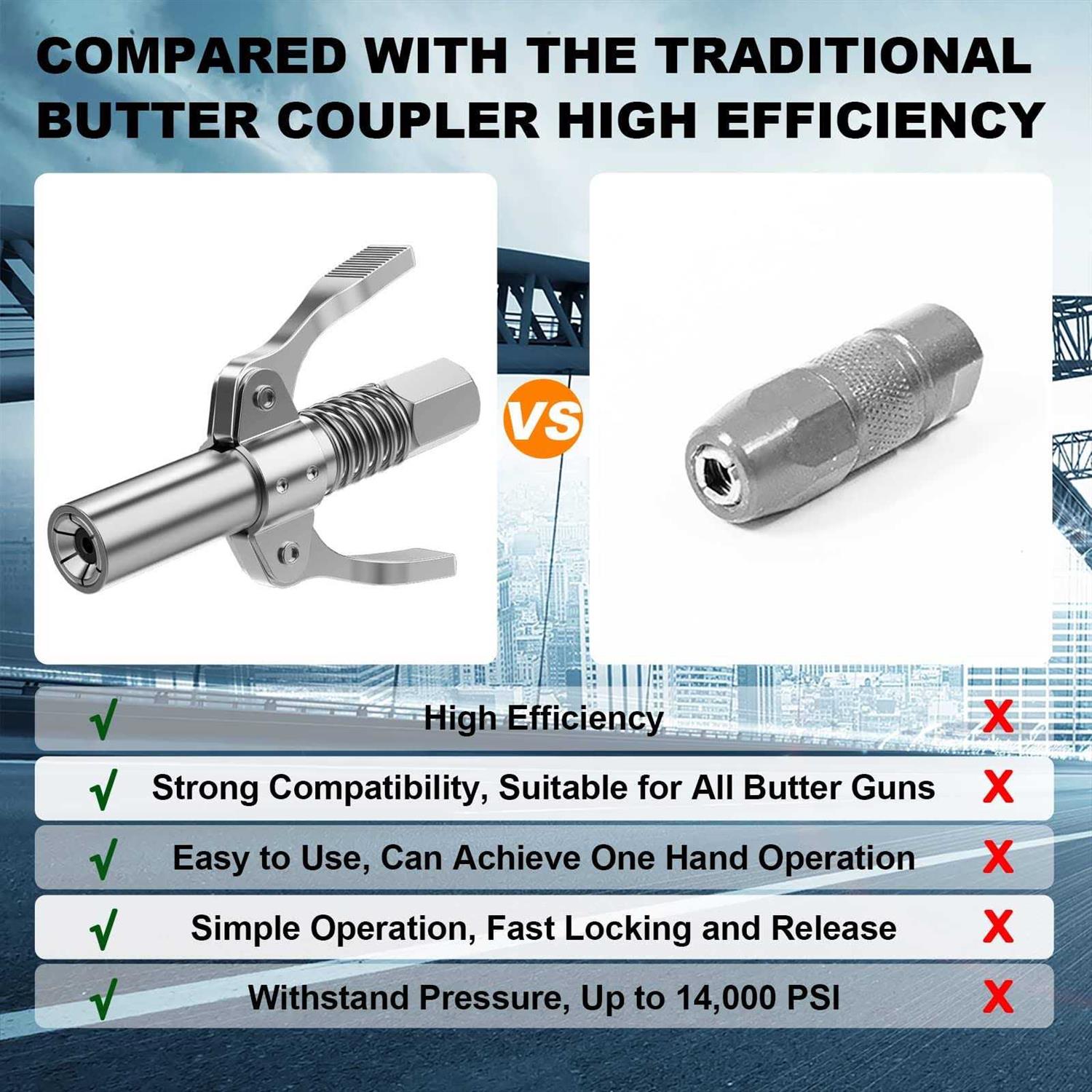 AKEOIL Grease Gun Coupler Grease Joint Fittings Grease Nozzle Fittings - Image 5