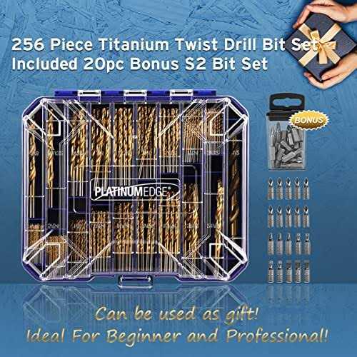 PLATINUMEDGE 276pc titanium twist drill bit set with S2 Bits 135° tip high speed steel - Image 4