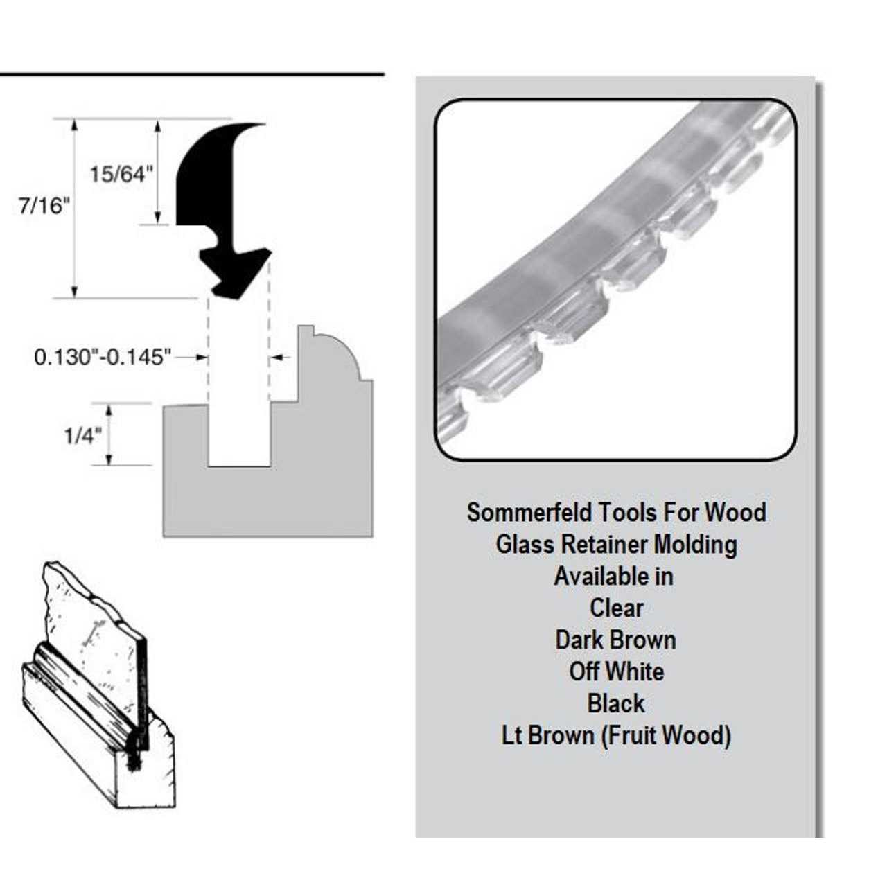 Sommerfeld's Clear Rubber Glass Retainer for Glass cabinet Rail & Stile doors 25 ft long - Image 3