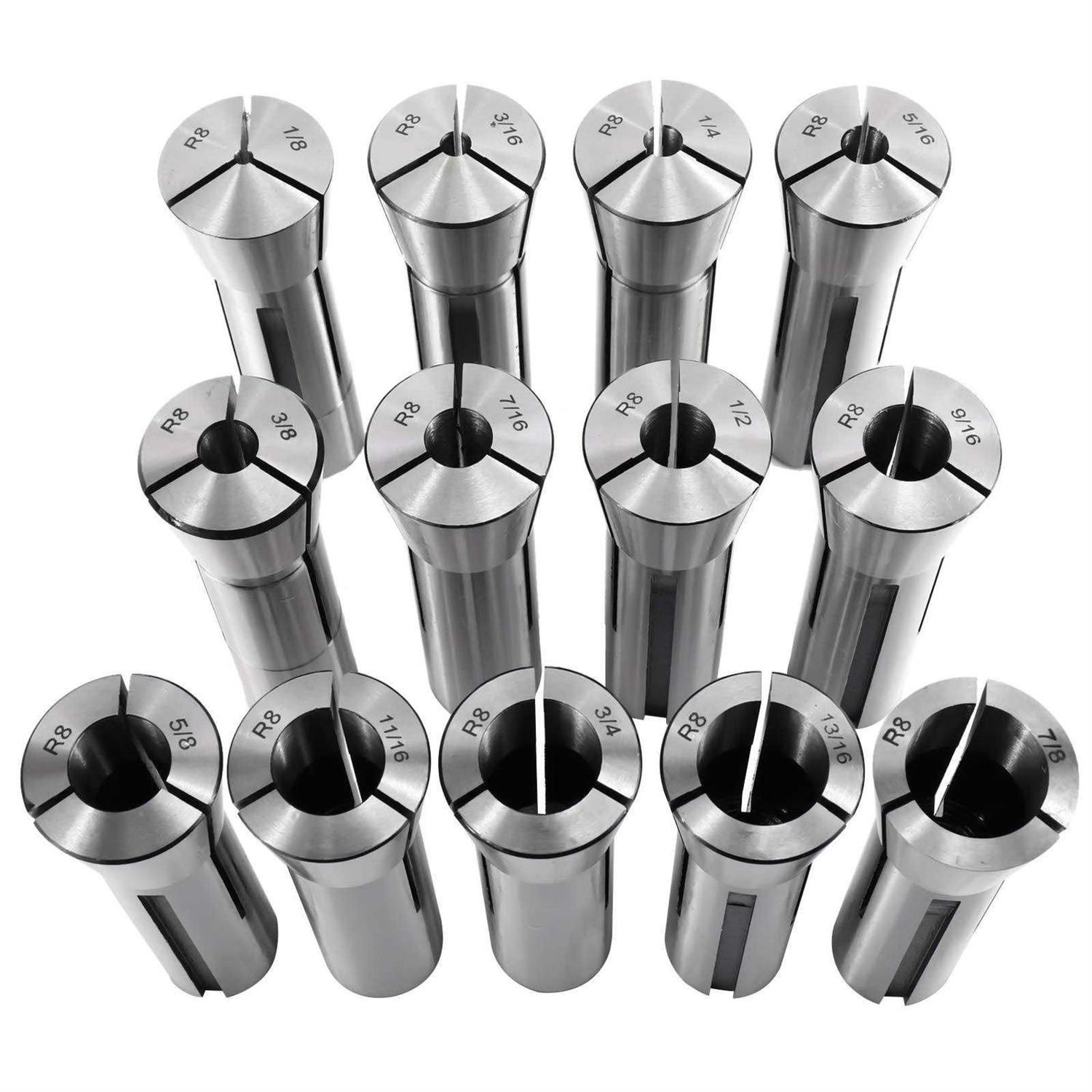 KUNTEC 13 Piece Precision R8 Collet Set Mill Collets Set Taper Spindle R8 Collets for Mill Machine 1/8inch - Image 5