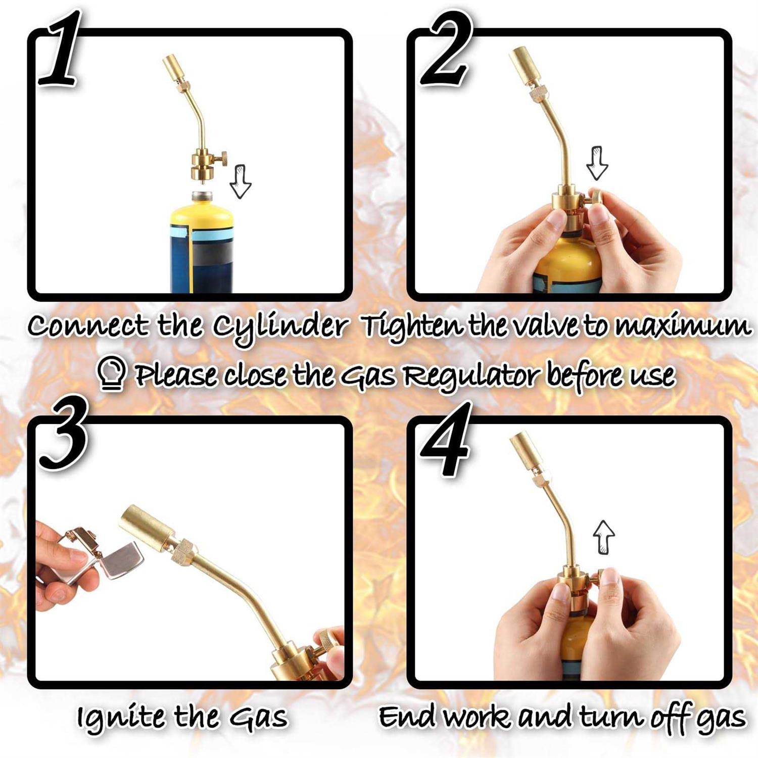 IDEALFLAME Propane Torch Head, Manual Start Basic Brass Torch Nozzle Blow Torch Tip for Soldering, Welding, Thawing, Brazing and Cooking - Image 5