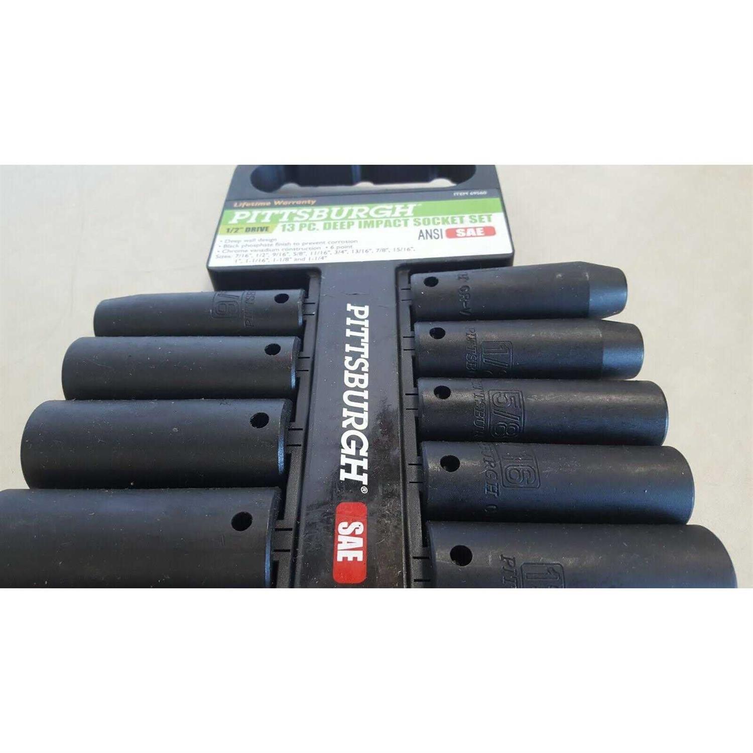Pittsburgh 1/2 in. Drive SAE Impact Deep Well Socket Set - Image 3