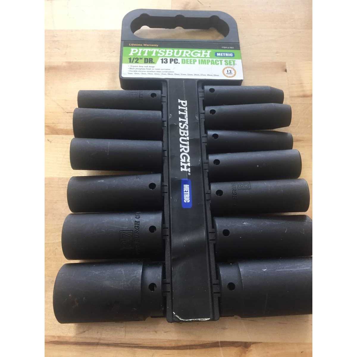 Pittsburgh 1/2 in. Drive SAE Impact Deep Well Socket Set - Image 5