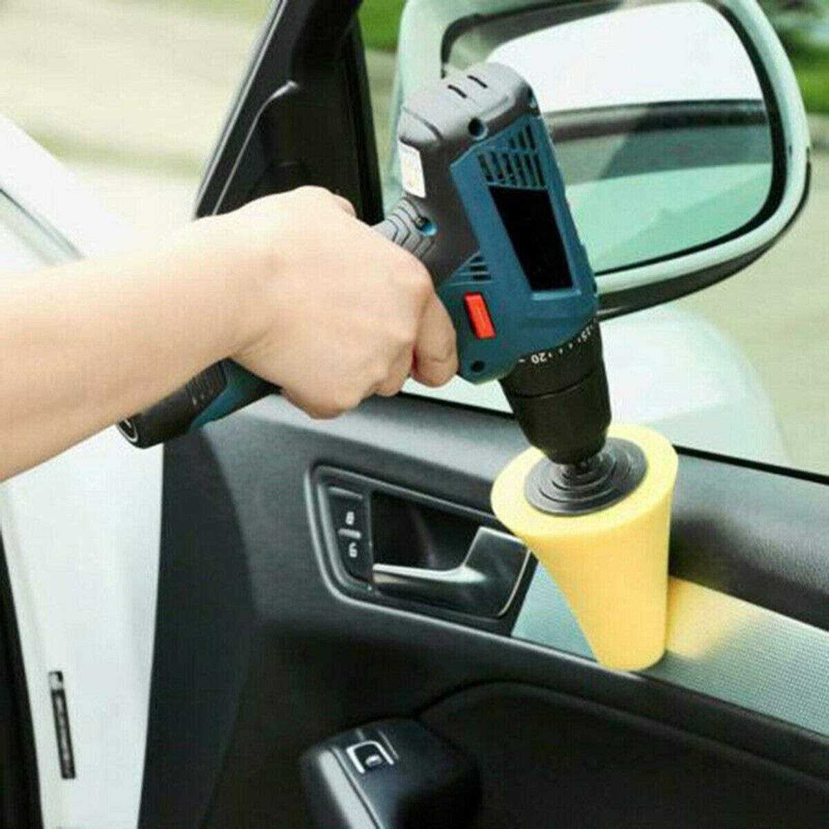 JHD Thboxes 5 Pack Car Wheel Hub Drill Buffing Sponge Pads Kit,Auto Cone Metal Polish Buffing Polishing Ball for Automotive Car Wheels Care Buffing - Image 4