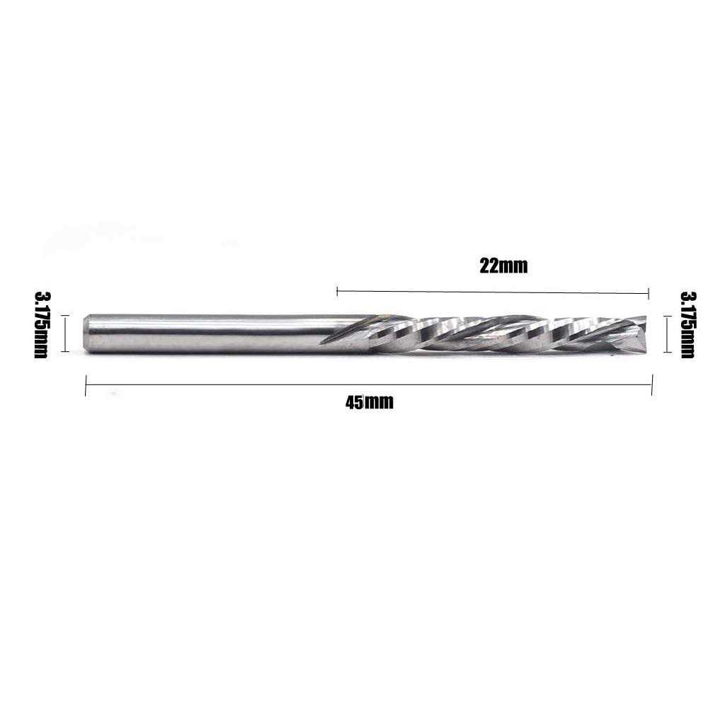OSCARBIDE Up & Down Cut Squre Nose Carbide End Mills 1/8 Inch Shank CNC Spiral Router Bits - Image 5