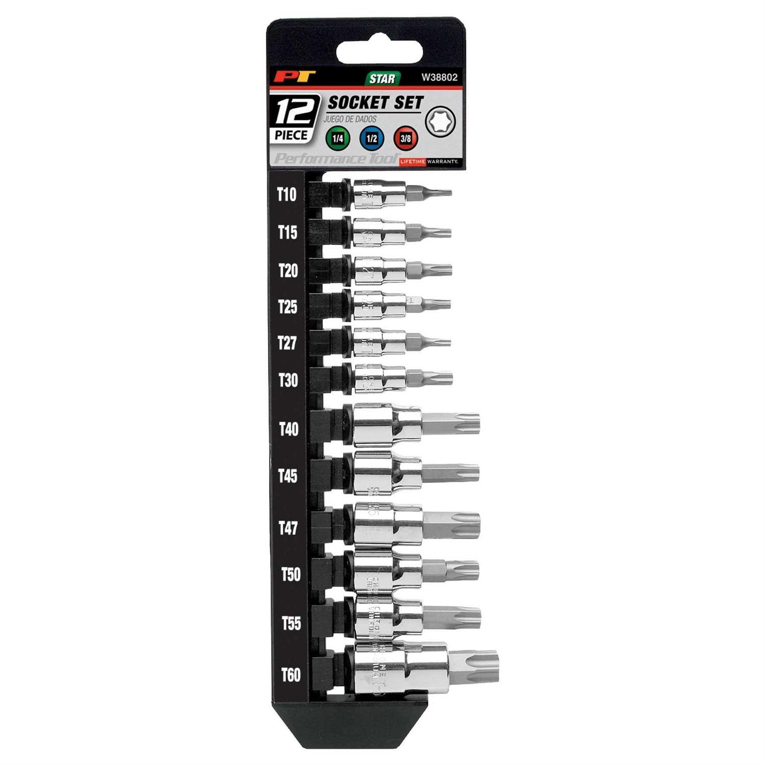 Performance Tool W38802 Star Bit Socket Set