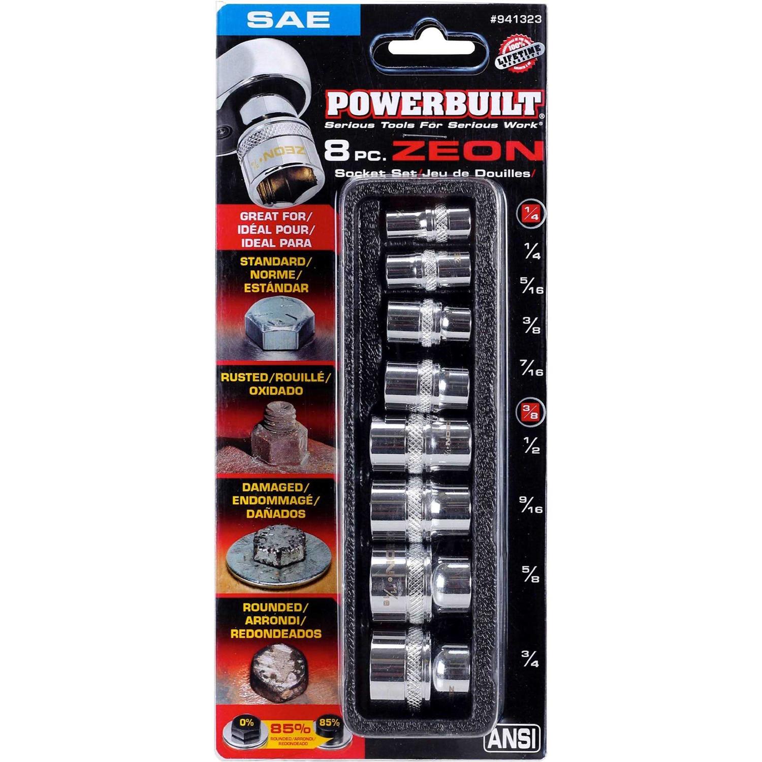 Powerbuilt 8 Piece Zeon SAE Socket Set for Damaged Bolts 941323A - Image 3
