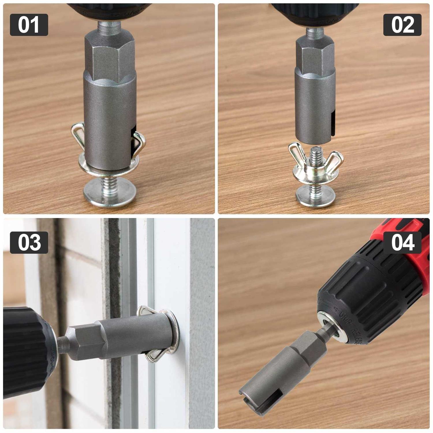 PAGOW 1/4 Hex Shank Upgraded Large Slotted Hurricane Wingnut Driver Wing Nut Drill Bit Socket Tool for Panel Wing Nuts - Image 2