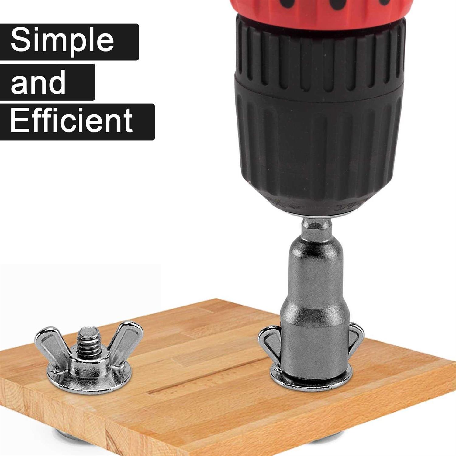 PAGOW 1/4 Hex Shank Upgraded Large Slotted Hurricane Wingnut Driver Wing Nut Drill Bit Socket Tool for Panel Wing Nuts - Image 5