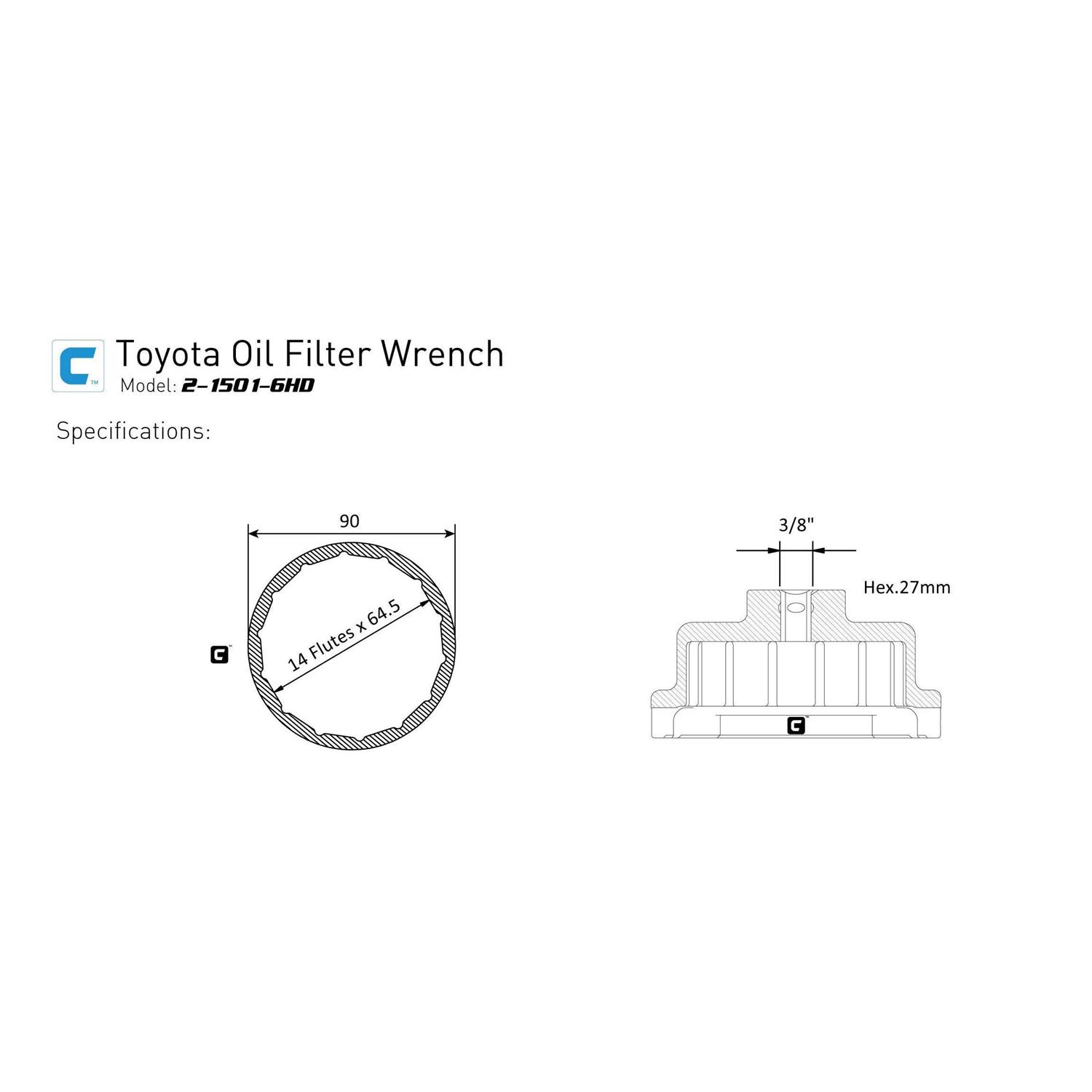 Capri Tools Forged Toyota Oil Filter Wrench - Image 4